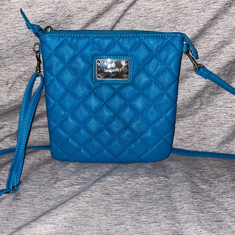 Nine West Turquoise Blue Quilted Purse